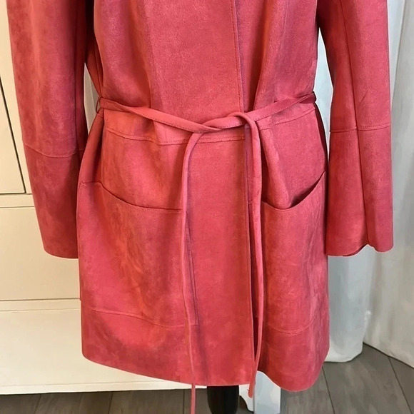 H&M NWOT Faux Suede Jacket Tie Belt Limited Edition, Size 10 - Picture 2 of 11